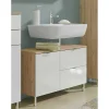 Wohnen Waschtisch|Waschbeckenunterschränke*80xx56x34 Waschtischunterbau in Weiß Hochglanz - Narilos