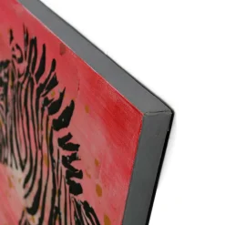 Wohnen Zebra Wandbild in Rot Schwarz - Huvina