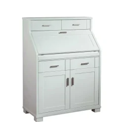 Wohnen Zeitloser Sekretär Schrank in Weiß lackiert - Ballon