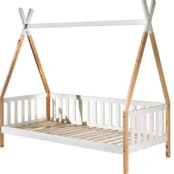 Kinder Wohnen Zeltbett Kojenbett in Weiß & Kiefer - Mileno