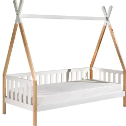 Kinder Wohnen Zeltbett Kojenbett in Weiß & Kiefer - Mileno