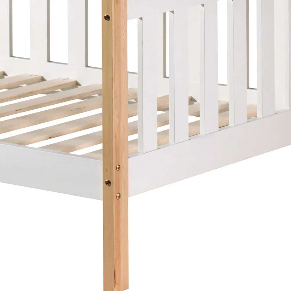 Kinder Wohnen Zeltbett Kojenbett in Weiß & Kiefer - Mileno