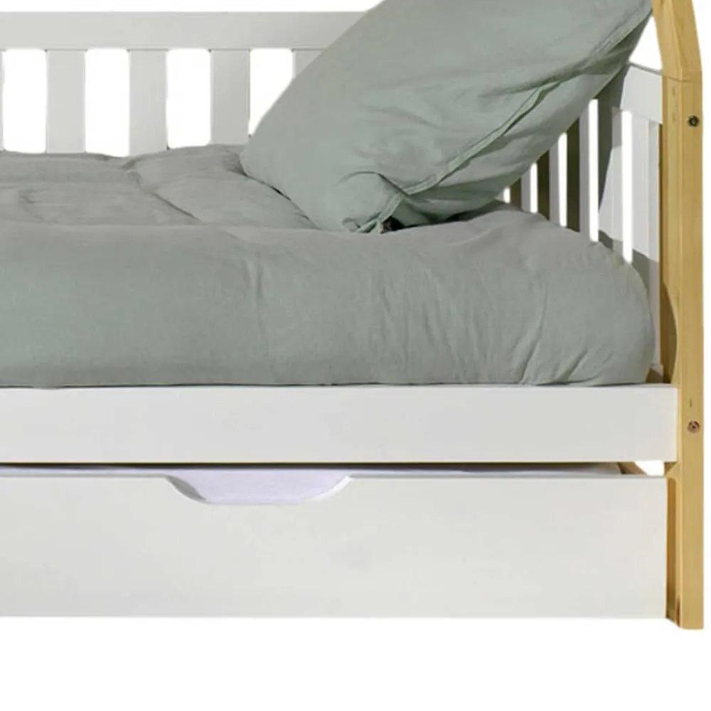 Kinder Wohnen Zeltbett Kojenbett in Weiß & Kiefer - Mileno