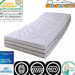 Wohnen 7-Zonen Matratze mit Taschenfederkern H2 Cruba & Bezug waschbar