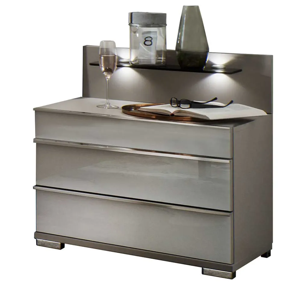 Wohnen Zwei Nachtkommoden mit Wandpaneel - Tumiva (2er Set)