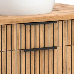 Wohnen Badezimmer Komplett*Zweifach-Waschtisch und Spiegelschrank - Crystoga (zweiteilig)