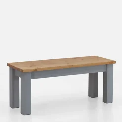 Wohnen Küchenbänke|Esszimmerbänke*Zweifarbige Esszimmerbank in Laugenfarbig & Grau - Nivada