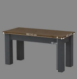 Wohnen Küchenbänke|Esszimmerbänke*Zweifarbige Esszimmerbank in Laugenfarbig & Grau - Nivada