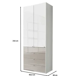 Wohnen Jugendzimmerschränke*Zweifarbige Kombi-Kleiderschrank 100 cm breit - Pascan