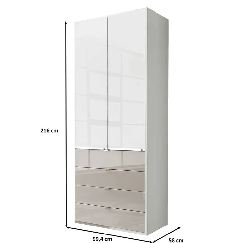 Wohnen Jugendzimmerschränke*Zweifarbige Kombi-Kleiderschrank 100 cm breit - Pascan