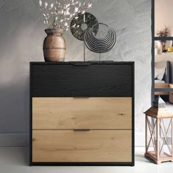 Wohnen Zweifarbige Kommode in Holzoptik - Ortasta