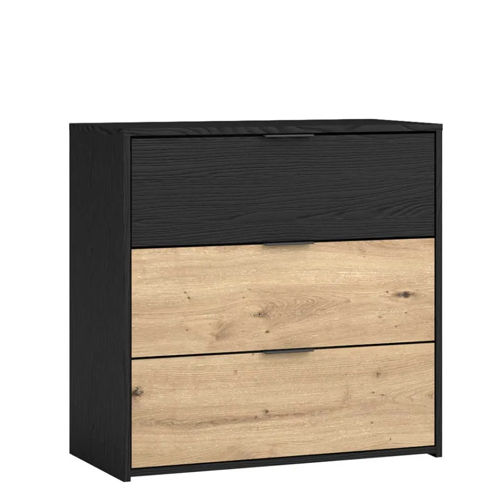 Wohnen Zweifarbige Kommode in Holzoptik - Ortasta