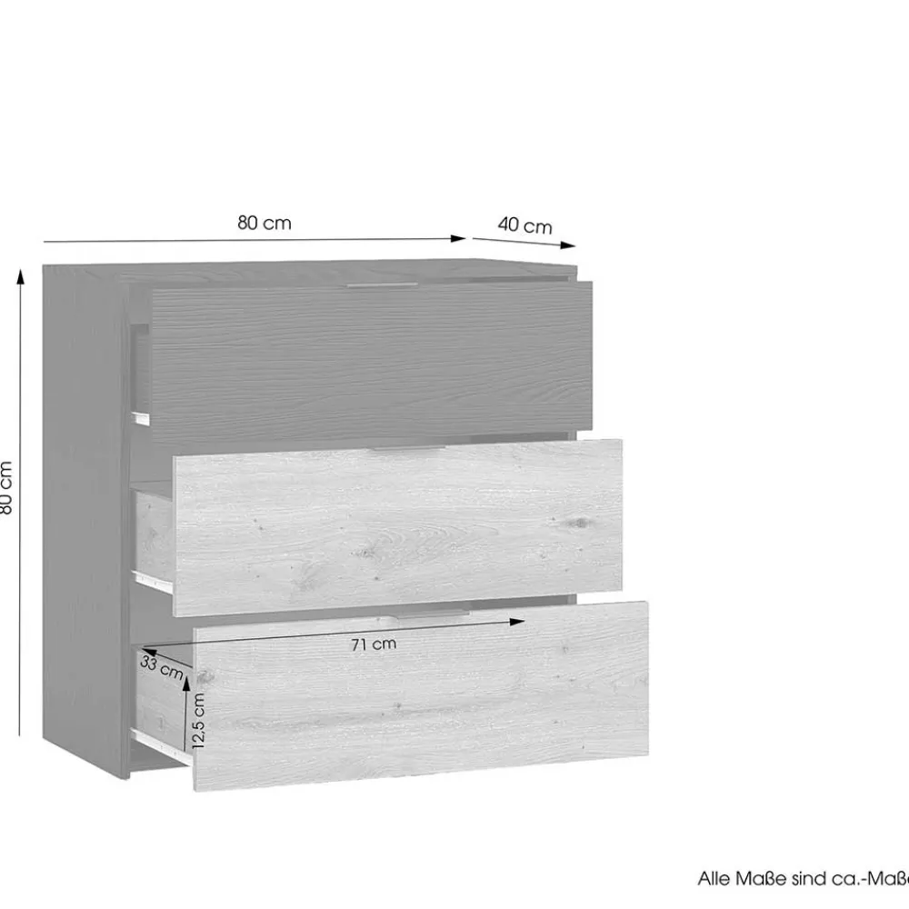 Wohnen Zweifarbige Kommode in Holzoptik - Ortasta