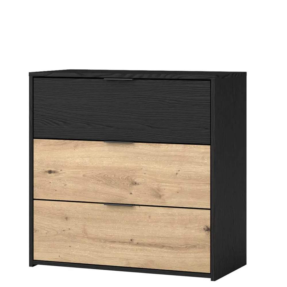 Wohnen Zweifarbige Kommode in Holzoptik - Ortasta