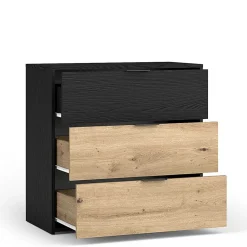 Wohnen Zweifarbige Kommode in Holzoptik - Ortasta