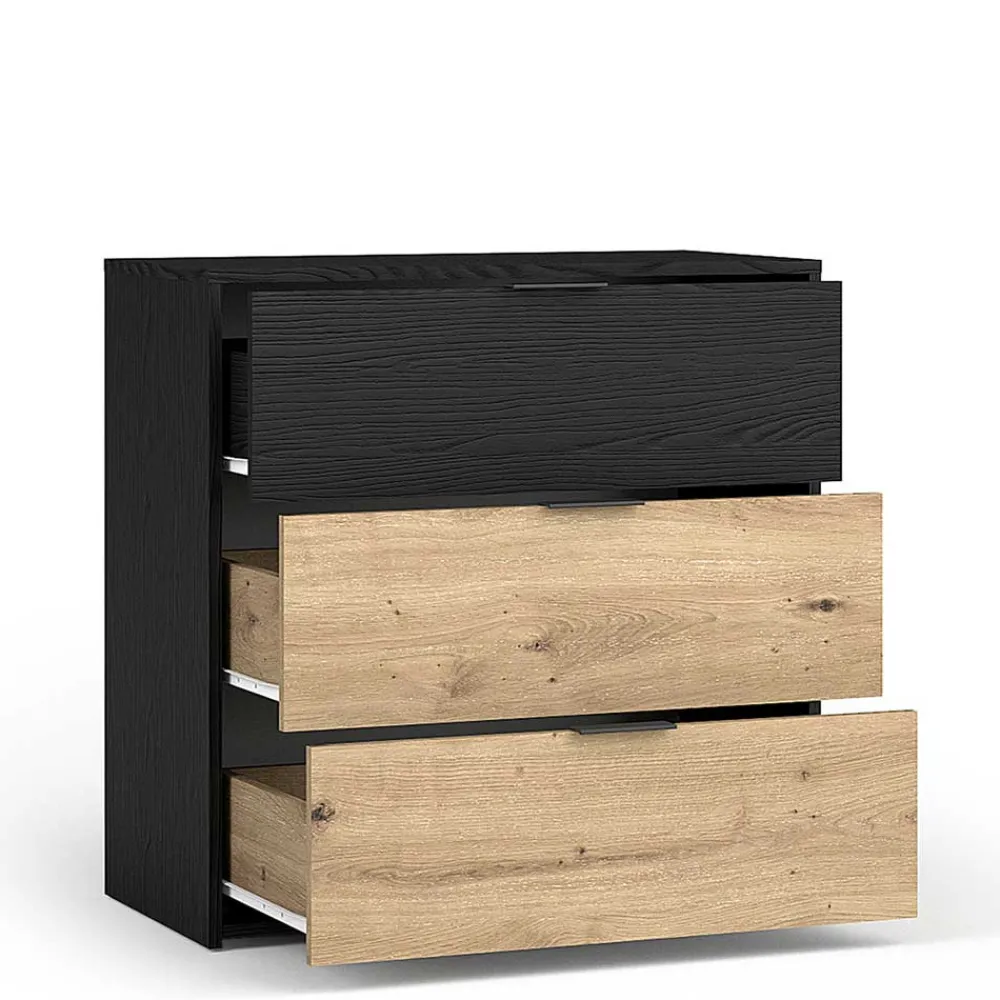 Wohnen Zweifarbige Kommode in Holzoptik - Ortasta