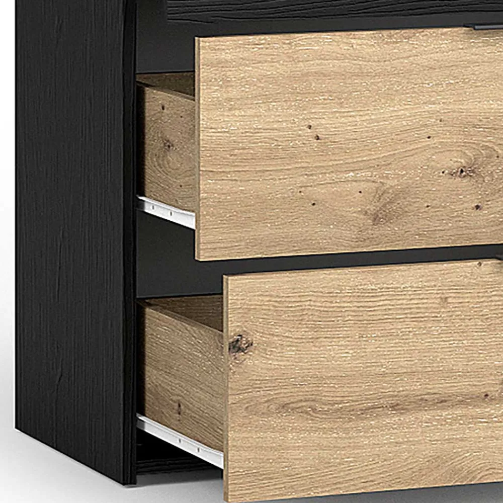 Wohnen Zweifarbige Kommode in Holzoptik - Ortasta