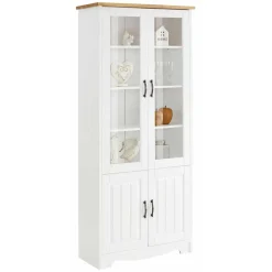 Wohnen Esszimmer-Vitrinen*Zweifarbige Landhaus Vitrine mit vier Türen - Ribeiro