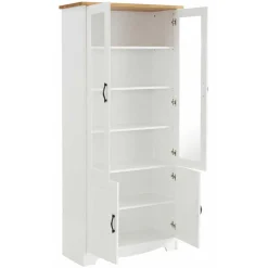 Wohnen Esszimmer-Vitrinen*Zweifarbige Landhaus Vitrine mit vier Türen - Ribeiro