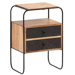 Wohnen Zweifarbige Nachtkommode im Industrial Chic - Avalun