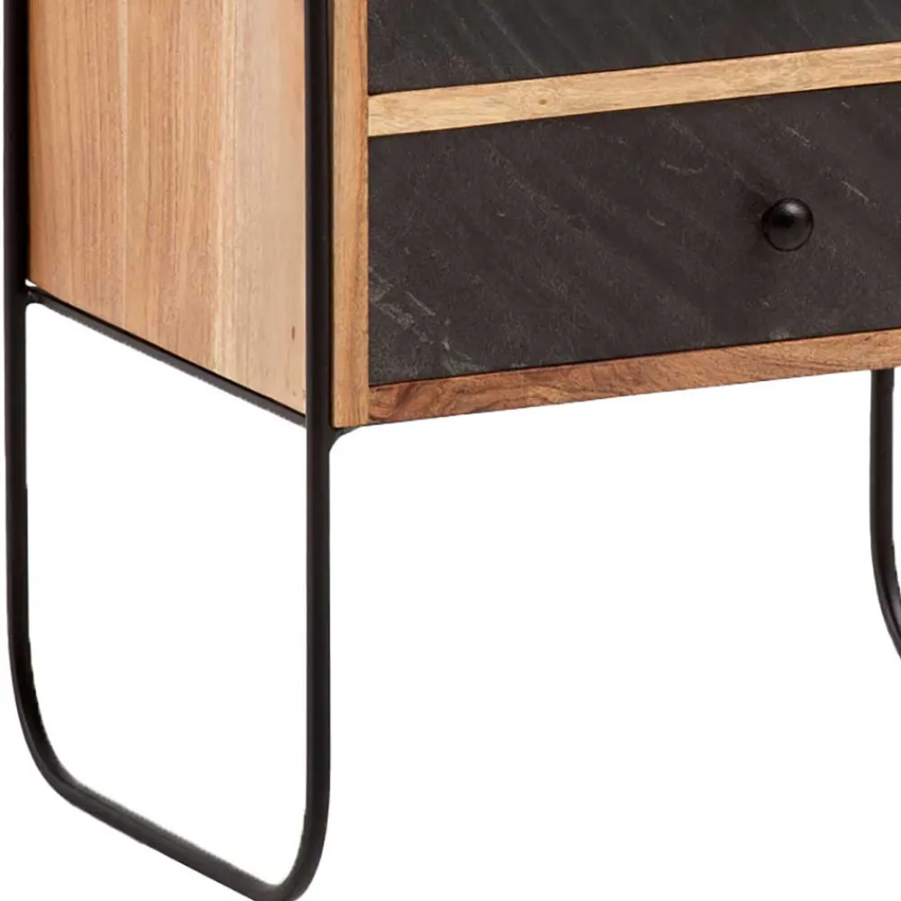 Wohnen Zweifarbige Nachtkommode im Industrial Chic - Avalun