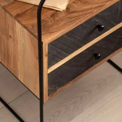 Wohnen Zweifarbige Nachtkommode im Industrial Chic - Avalun