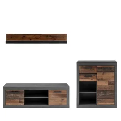 Wohnen Wohnwände|Wohnwand*Zweifarbige TV Wohnwand Kombi - Timuras (dreiteilig)