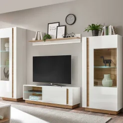 Wohnen Wohnwände|Wohnwand*Zweifarbige Wohnzimmer Möbel Kombi - Myrda (vierteilig)