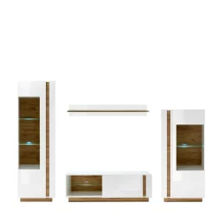 Wohnen Wohnwände|Wohnwand*Zweifarbige Wohnzimmer Möbel Kombi - Myrda (vierteilig)