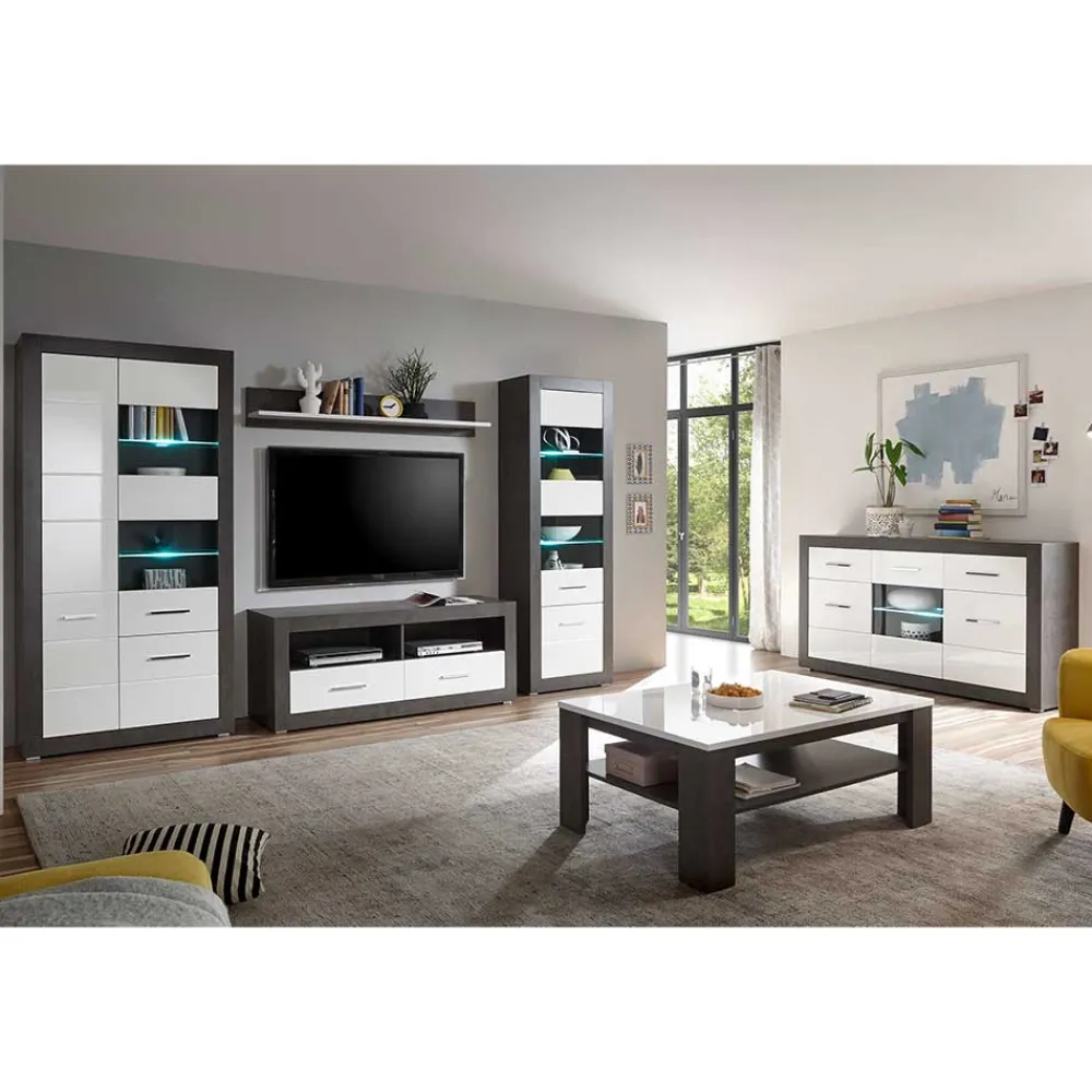 Wohnen Wohnzimmer Komplett*Zweifarbige Wohnzimmer Möbel Set - Istensa (sechsteilig)