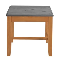 Wohnen Zweifarbiger Holzhocker in Laugenfarbig und Grau - Eshelas