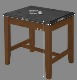 Wohnen Zweifarbiger Holzhocker in Laugenfarbig und Grau - Eshelas