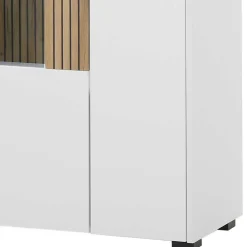 Wohnen Vitrinen|Wohnzimmer-Vitrinen*Zweifarbiges Highboard mit Glaseinsatz - Nenaloro