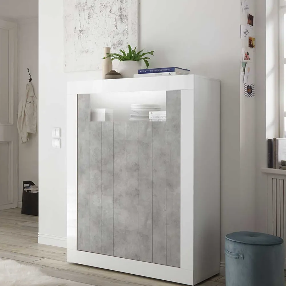 Wohnen Zweifarbiges Highboard 110x144x43 - Niris