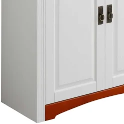 Wohnen Zweifarbiges Landhaus Vertiko mit Spiegel - Beapta