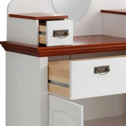 Wohnen Zweifarbiges Landhaus Vertiko mit Spiegel - Beapta