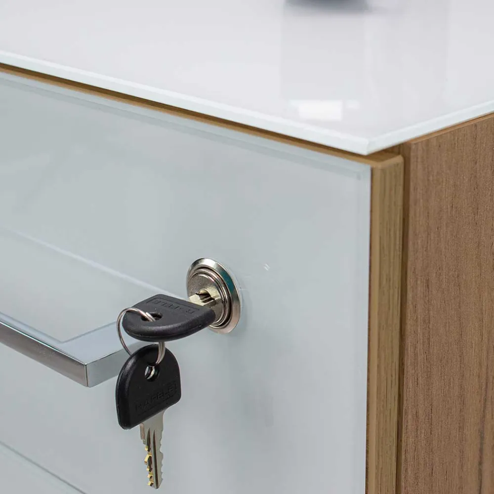 Wohnen Bürotische*Zweifarbiges Set Schreibtisch & Rollcontainer - Laszlo (zweiteilig)