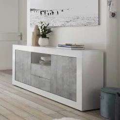 Wohnen Loft Möbel|Industrial Möbel*Zweifarbiges Sideboard mit offenem Fach - Niris