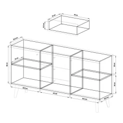 Wohnen Zweifarbiges Wohnzimmer Möbel Set - Cablos (sechsteilig)