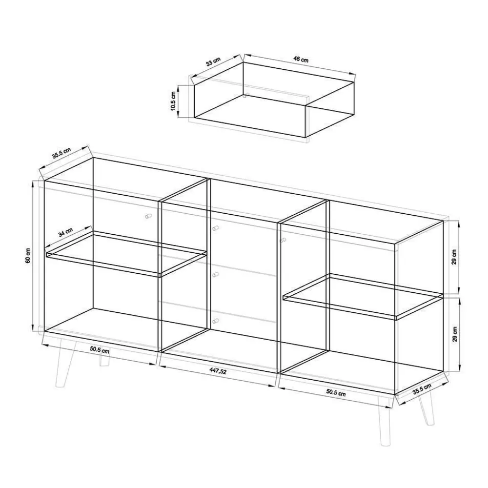 Wohnen Zweifarbiges Wohnzimmer Möbel Set - Cablos (sechsteilig)