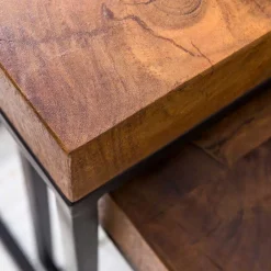 Wohnen Zweisatz Quadrat Tische mit Holz - Naico (zweiteilig)