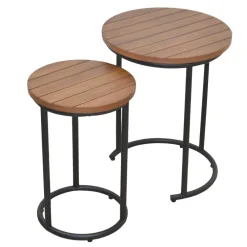 Wohnen Zweisatztisch in Walnuss Braun - Elefontra (zweiteilig)