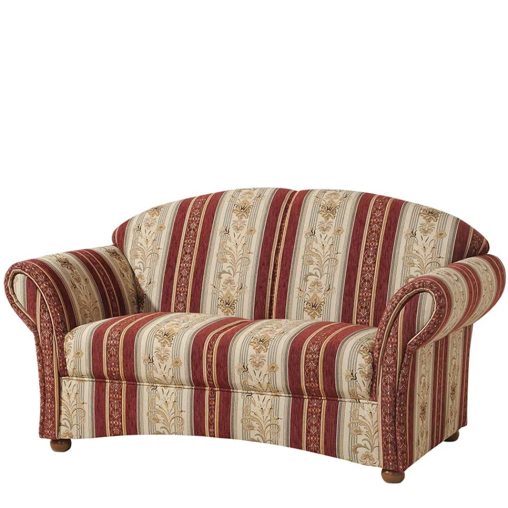 Wohnen Zweisitzer Couch in Rot Braun Beige gestreift - Comi