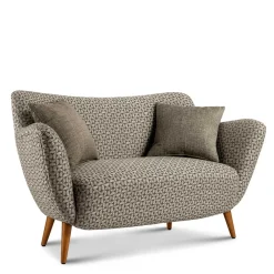 Wohnen Braune Möbel|Sofas*Zweisitzer Designsofa in Beige Braun gemustert - Regiovs