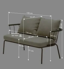 Wohnen Zweisitzer Gartensofa in Braun - Ragusca