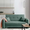 Wohnen Sofas|Sofa*Zweisitzer Schlafsofa in Mintgrün Velours - Ronn