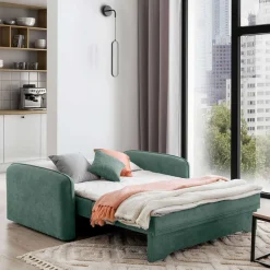 Wohnen Sofas|Sofa*Zweisitzer Schlafsofa in Mintgrün Velours - Ronn