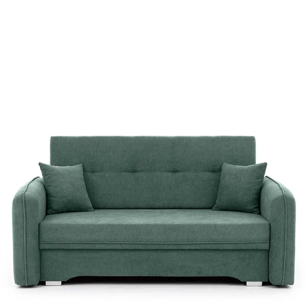 Wohnen Sofas|Sofa*Zweisitzer Schlafsofa in Mintgrün Velours - Ronn