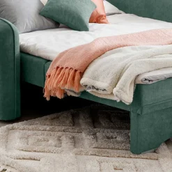 Wohnen Sofas|Sofa*Zweisitzer Schlafsofa in Mintgrün Velours - Ronn