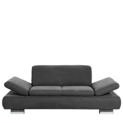 Wohnen Graue Möbel|Sofas*Zweisitzer Sofa aus Velours Anthrazit - Venezia
